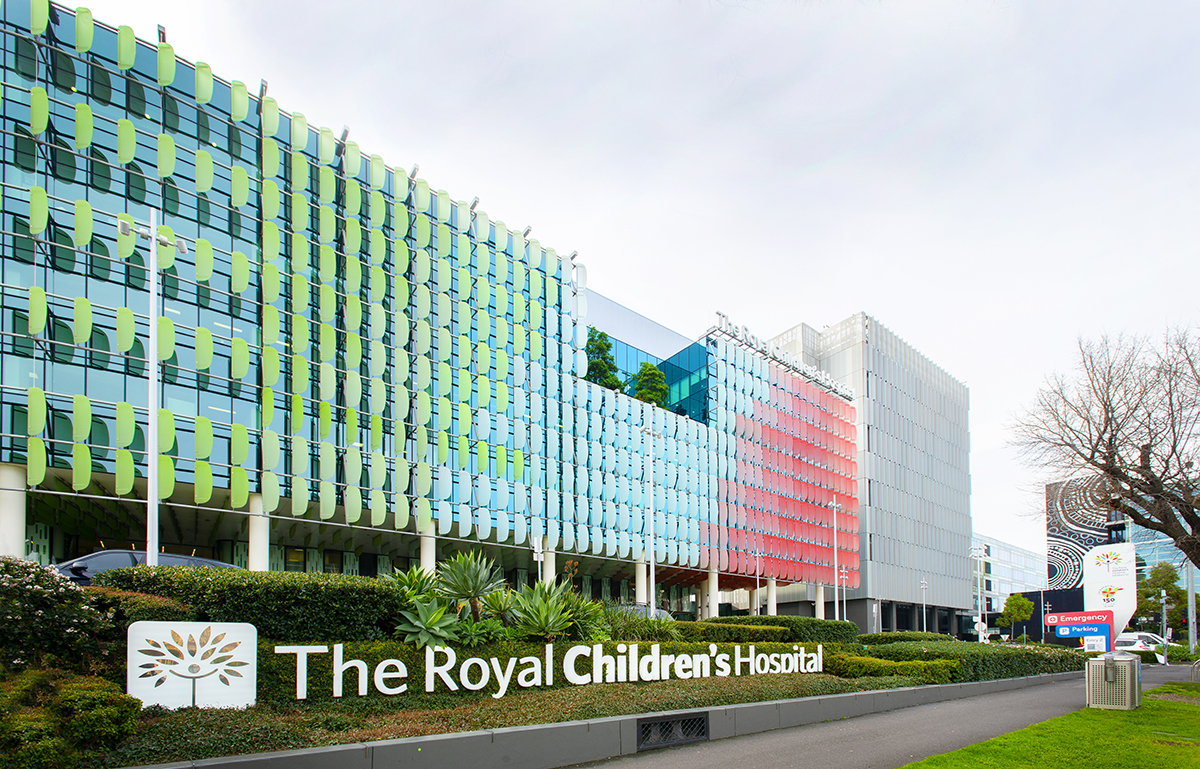 A view of the Royal Children's Hospital building.