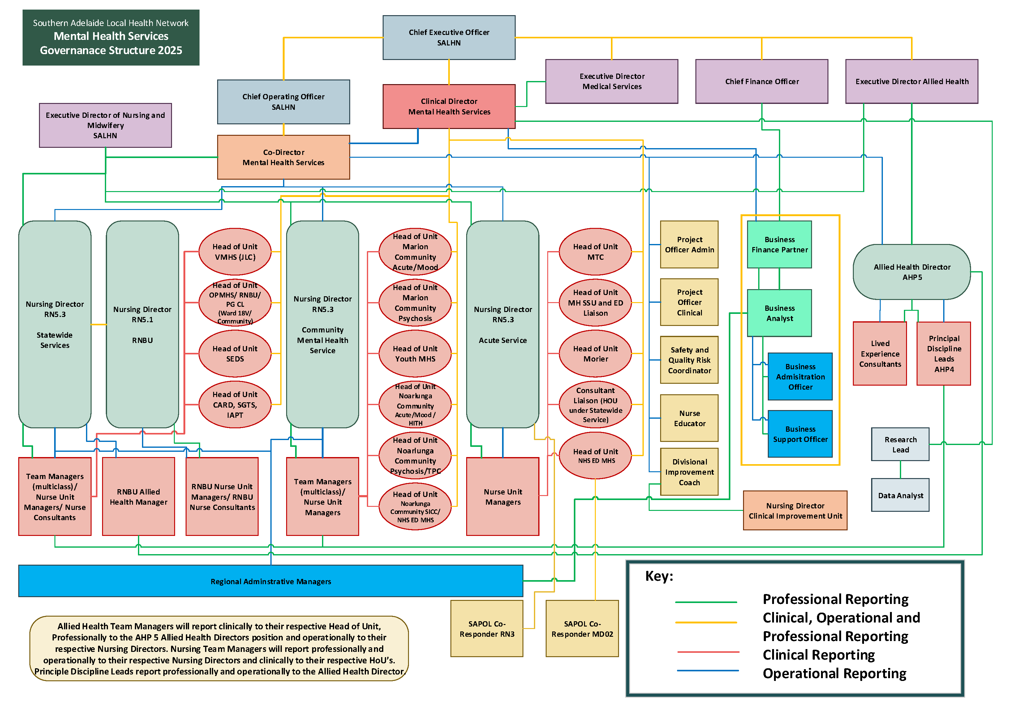 SALHN Mental Health Services Governance Structure