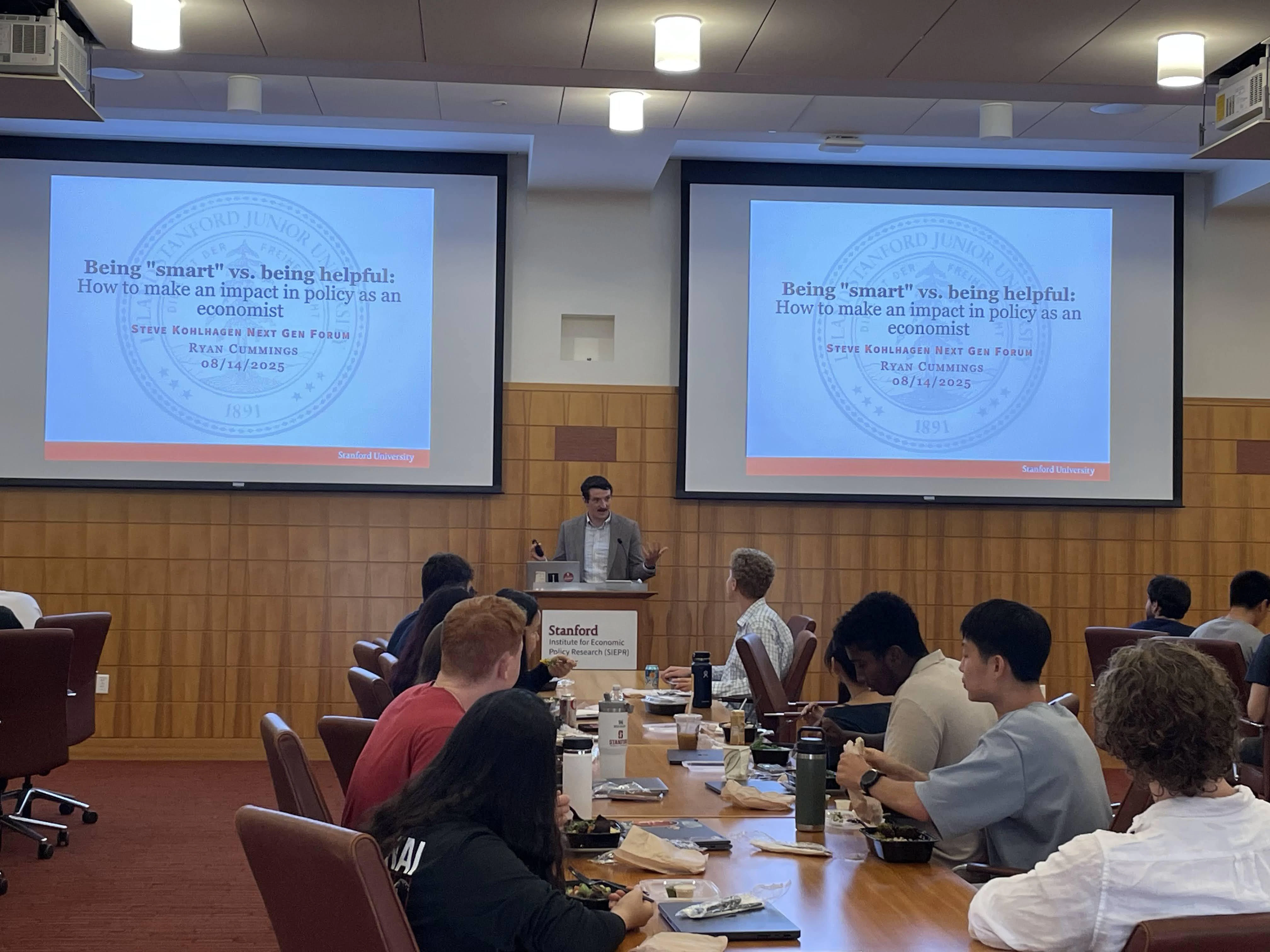 Photo of a seminar for researchers at SIEPR
